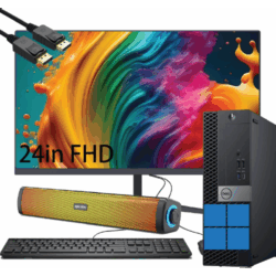Dell OptiPlex 7050 SFF Desktop PC w/ 24in FHD Monitor