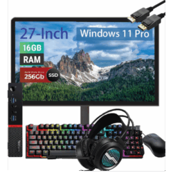 Lenovo ThinkCentre M900 Tiny Desktop Computer con Monitor FHD de 27 Pulgadas